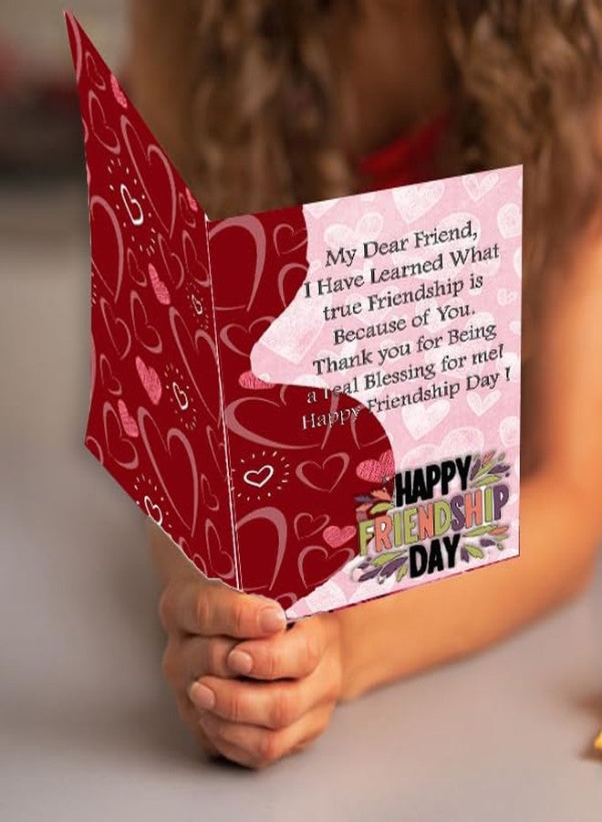 PICKKART Friendship Day Greeting Card with Red Envelope, Heart Design and Heartfelt Message - Image 3